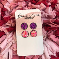 Purple & Pink Studs