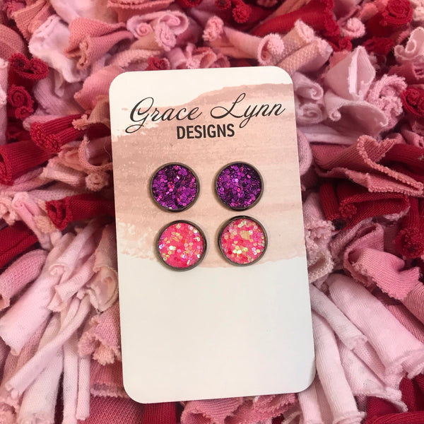 Purple & Pink Studs
