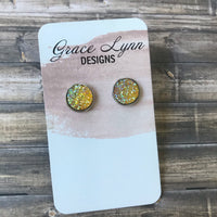 Druzy Stud - Yellow