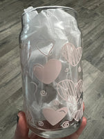 Pink Hearts - Glass Only
