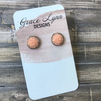 Druzy Stud - Peach
