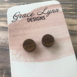 Wooden Mama Bear Studs