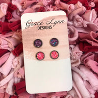 Purple & Pink Mini Studs