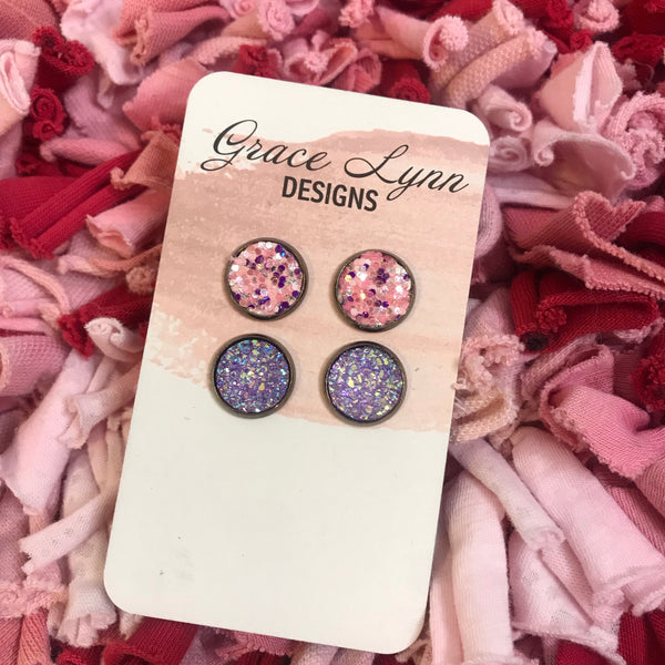 Pink & Purple Studs